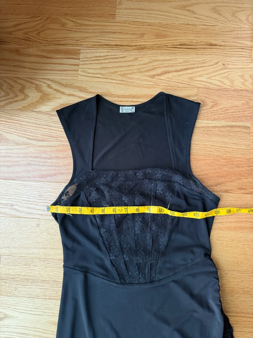Free People Black Lace-Front Midi Dress